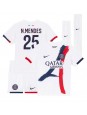 Paris Saint-Germain Nuno Mendes #25 Venkovní dres pro děti 2024-25 Krátký Rukáv (+ trenýrky)